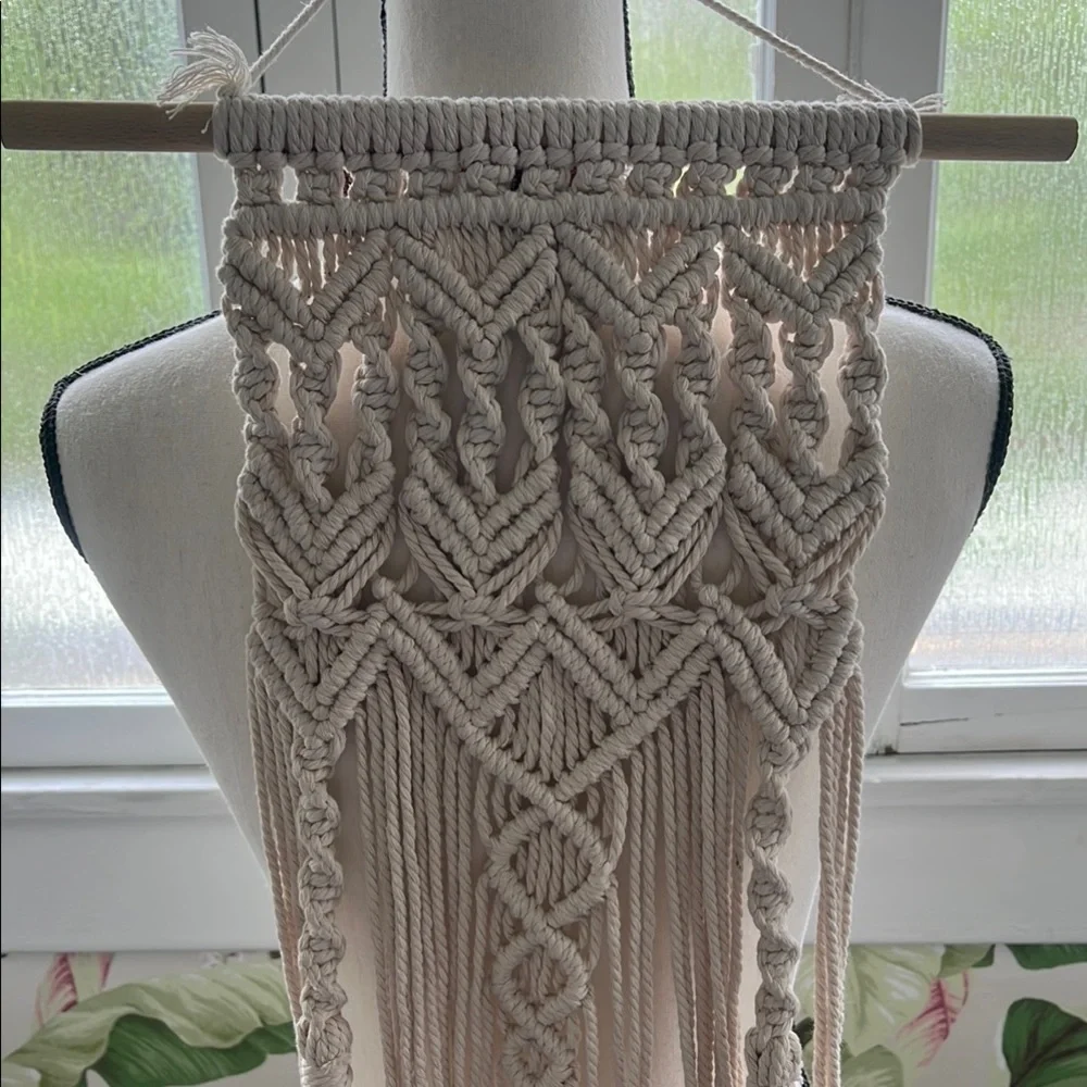 Handmade Macrame Wall Hanging - Cream Boho Tapestry